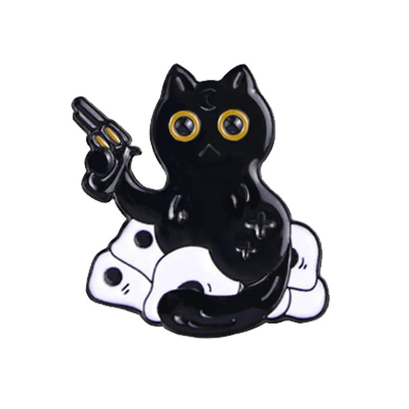 Cute Cat and skull - The pin shop