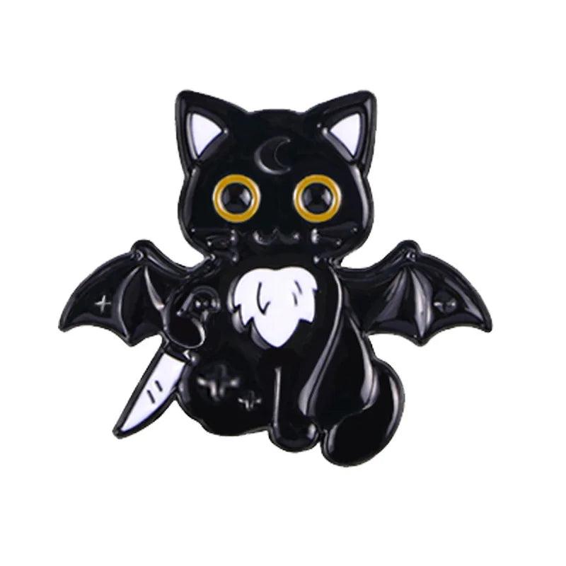 Cute Cat and skull - The pin shop