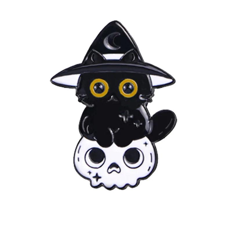 Cute Cat and skull - The pin shop