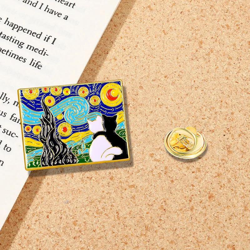 Starry Night Cats Enamel Pins - The pin shop