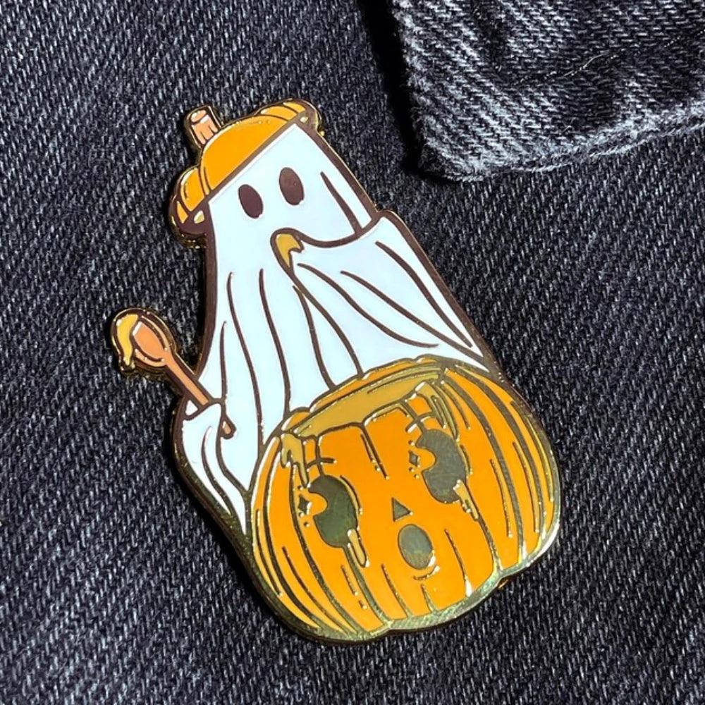 Ghost with Pumpkin - The pin shop