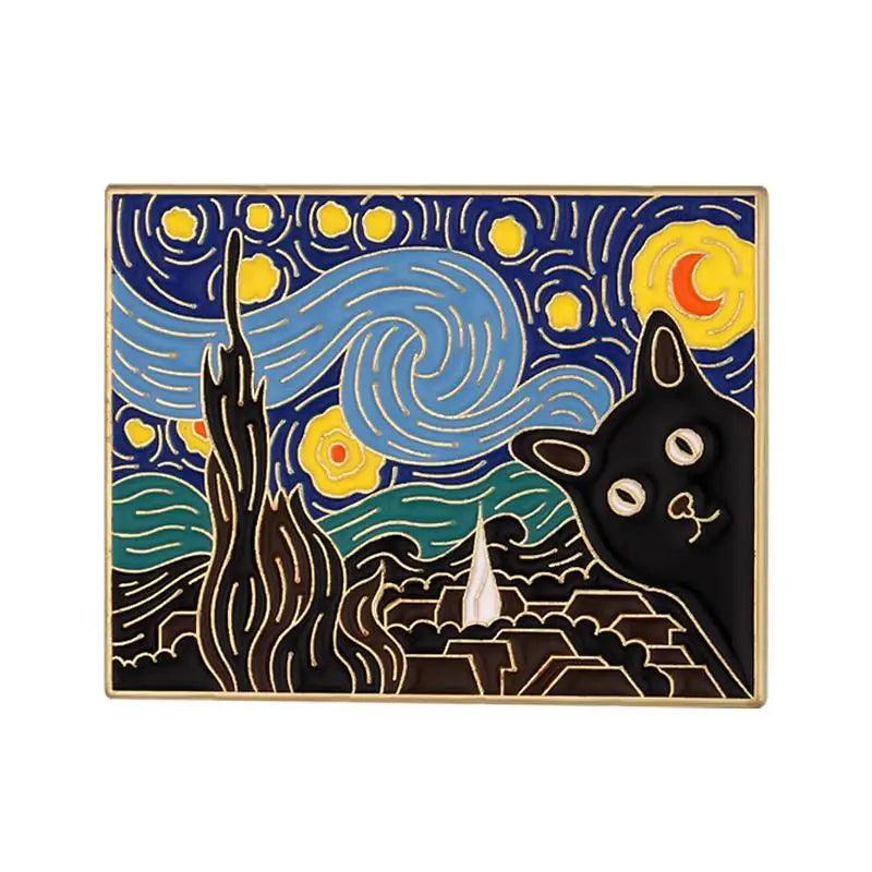 Starry Night Cats Enamel Pins - The pin shop