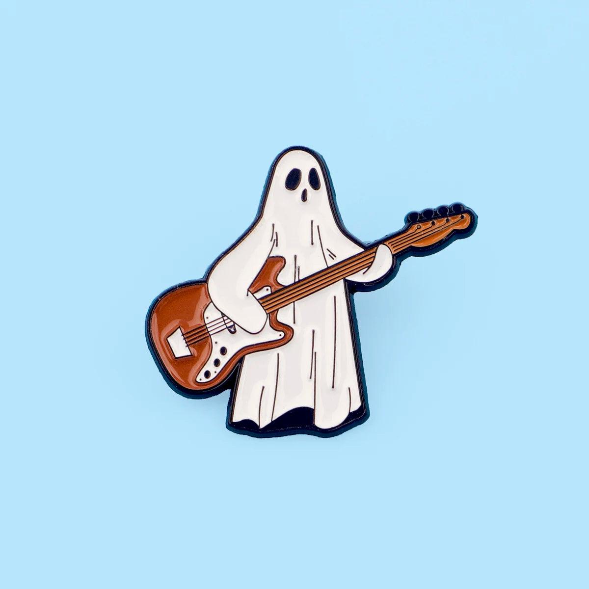 Ghost Playing Guitar Enamel Pin - The pin shop